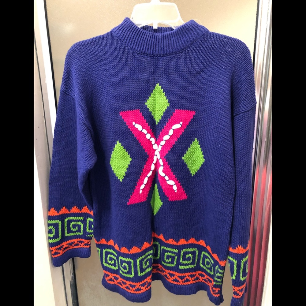 🆒 VINTAGE Sweater Purple ‘80’s Style!!  Size M 💜